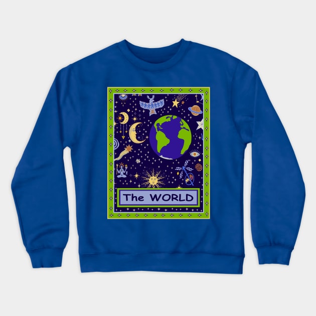 Tarot Card THE WORLD Crewneck Sweatshirt by Esprit-Mystique